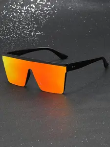 Unisex Street Style Flat Top Sunglasses (1 Pair), Fashionable Frames Sunglasses, Trendy Casual Sunglasses for Everyday Use, Fashion Accessories for Outdoor Activities