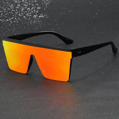 Unisex Street Style Flat Top Sunglasses (1 Pair), Fashionable Frames Sunglasses, Trendy Casual Sunglasses for Everyday Use, Fashion Accessories for Outdoor Activities, Casual Stylish Glasses, Casual Style Eyewear, Trendy Styling Sunglasses