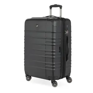 Medium Checked Hardside Spinner Suitcase - Black