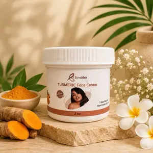 Byenblan Turmeric 2 oz Face Cream   for Soft Radiant Skin - Turmeric Infused Body Cream for Glowing Look Brightening Firming Soothing