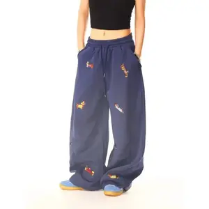 2026 Fashion New StylesUnisex Embroidery Puppy Baggy Barrel Sweatpants Y2K Streetwear Loose Fit Vintage Joggers