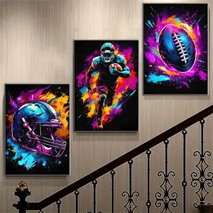 Sports Pattern Wall Art Poster without Frame, 3 Counts/set Modern Canvas Print, Wall Art Decorative Painting for Home Living Room Bedroom
