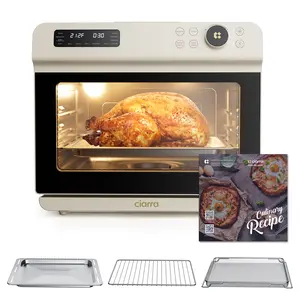 Ciarra Nosh Oven Pro 12-In-1 Steam Oven With Air Fryer Self-Cleaning Function 25.4-qt Capacity SUS304 Stainless Steel Interior 1600W Heating 360° Hot Air Circulation