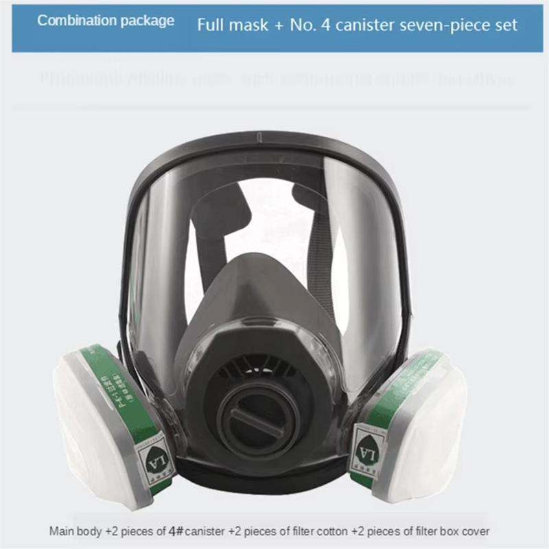 New Anti-Fog Dustproof 6800 7-In-1 Full Face Gas Mask, Industrial Painting Spraying Respirator Filter, Safety Work Protection Gear