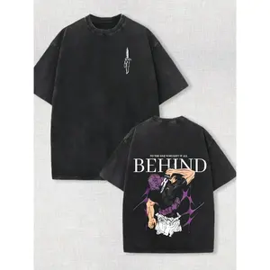 Jujutsu Kaisen Toji Fushiguro Washed Oversized T-Shirt, Toji Behind Anime Graphic Tee, Vintage JJK Streetwear For Men