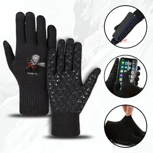 Anime Character Pattern Winter Gloves for Outdoor Activities Warm Cozy Gloves for Teenagers and Adults Ideal Christmas Birthday New Year Gift for Fans of Japanese Animation Stylish Soft Knit Gloves