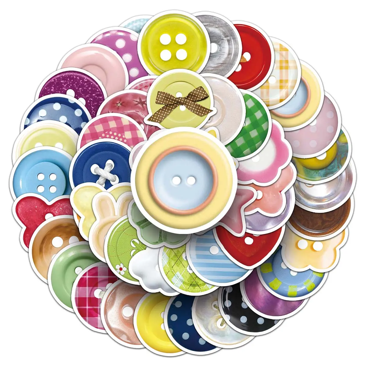100pieces two sets of repetitive buttons creative cartoon small fresh Funny Stickers luggage flat table top glass personality stickers Decorative Stickers