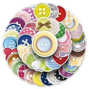 100pieces two sets of repetitive buttons creative cartoon small fresh stickers luggage flat table top glass personality stickers Decorative Stickers