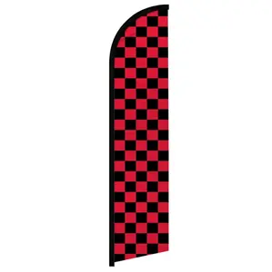 Red & Black Checkered Polyester Windless Type Banner Flag, Home & Festive Party Supplies Backdrop