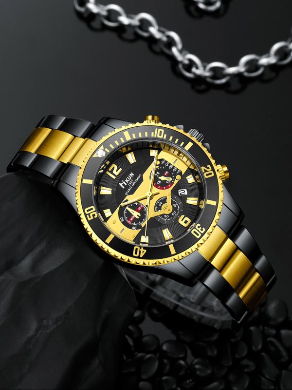 Men's Fashion Watch Set with Sunglasses, Perfume, Card, Perfect Gift for Father's Day, Teacher Appreciation, Thanksgiving