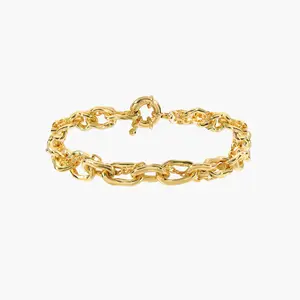 en route 18K Gold Plated Molten Dual Chain Bracelet, Organic Liquid Texture with Layered Double-Strand Silhouette, Lightweight Design with Secure Fastening for All-Day Wear, Versatile Piece Essential Designed for Layered Stacking & Modern Daily Outfits