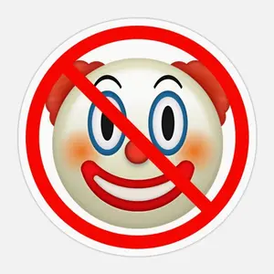 No Clown Emoji Sticker 6QX