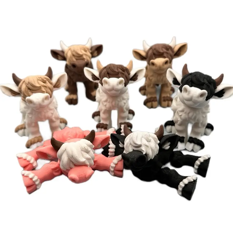 Highland Cow Decor - 3D Printed Cuties for Home Decor - Room Ornaments Artistic