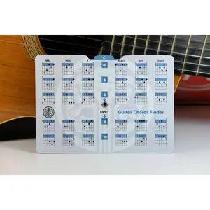 Guitar Chord Finder - Pocket-Sized Laminated Chord Chart Wheel - Learn Essential Chords & CAGED System Shapes - Easy Reference Guide for Beginners & Teachers