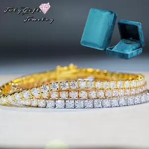 Tennis Bracelet for Women Men D Color VVS Round Cut 2mm-6mm Bracelets with Giftbox