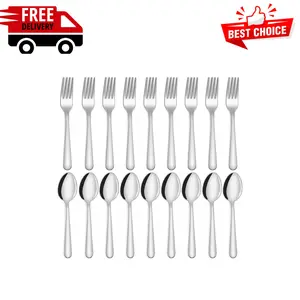 24-Piece Spoons and Forks Stainless Steel Silverware Set, Mirror Polished Dishwasher Safe