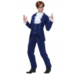 Men's Plus Size Blue Deluxe 60's Swinger Costume
