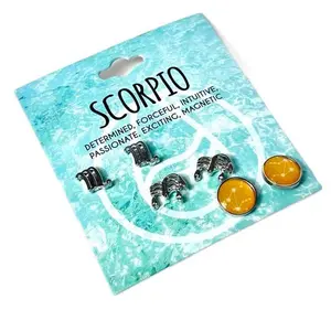 Scorpio Horoscope Zodiac Sign Three Sets of Earrings - Determined Forceful Intuitive Passionate Exciting Magnetic
