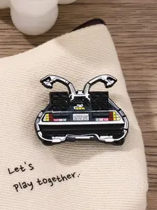 Back To The Future Delorean Wings Open OUTATIME Enamel Pins Time Machine Badge Movie inspired Vehicle Jewelry Accessory Gift for Collectors and Fans