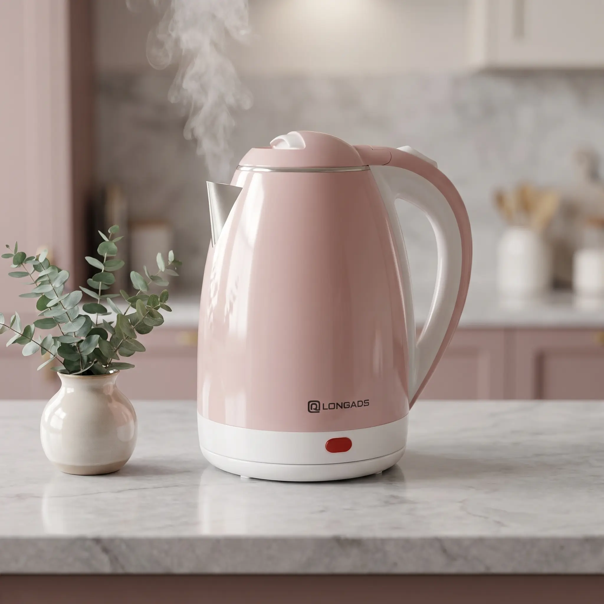 SUMNEW  2L Electric Tea Kettle, 1000W BPA-Free Water Boiler, Pink /white