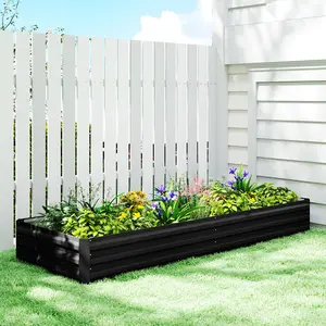 Large 8 Foot Raised Bed Holds Plenty Soil Quick Drainage Root Growth Not Restricted for Potatoes Carrots Strawberries for Front Lawn Sidewalk Greenhouse Home Farm