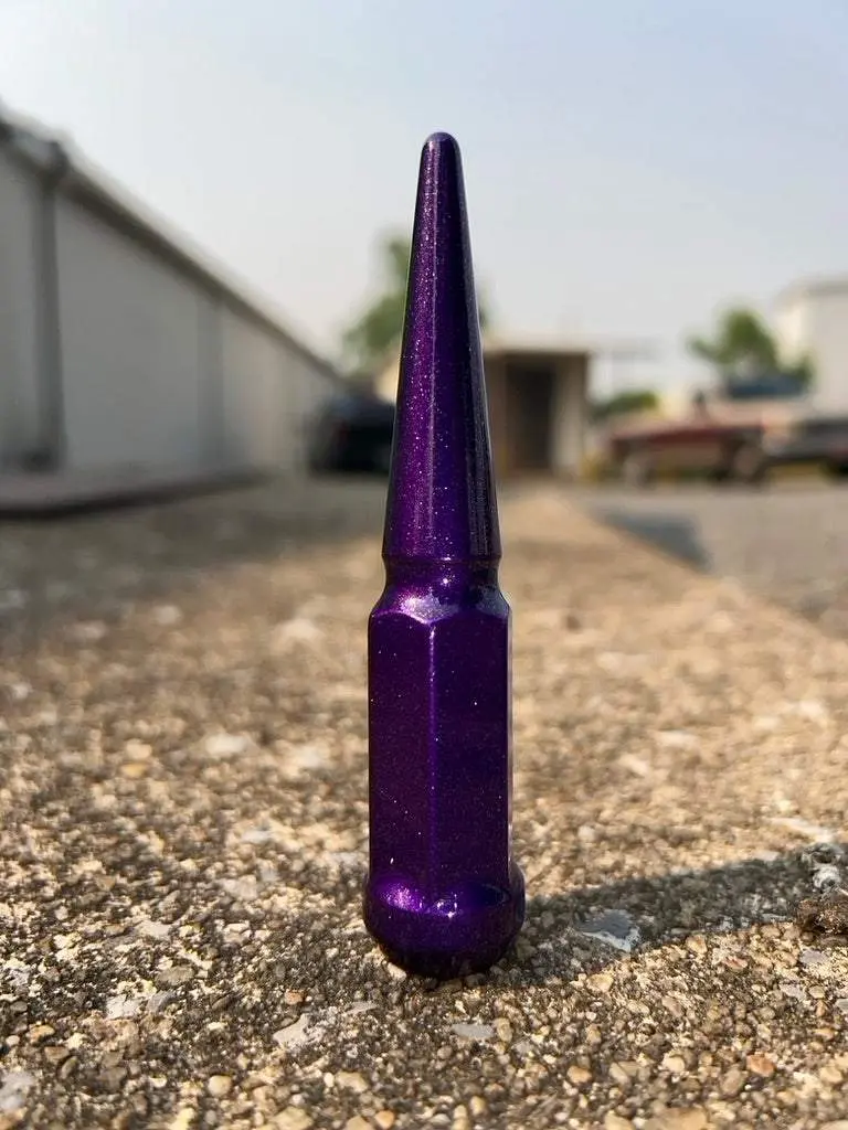 Golden Illusion Purple Spike Lug Nuts