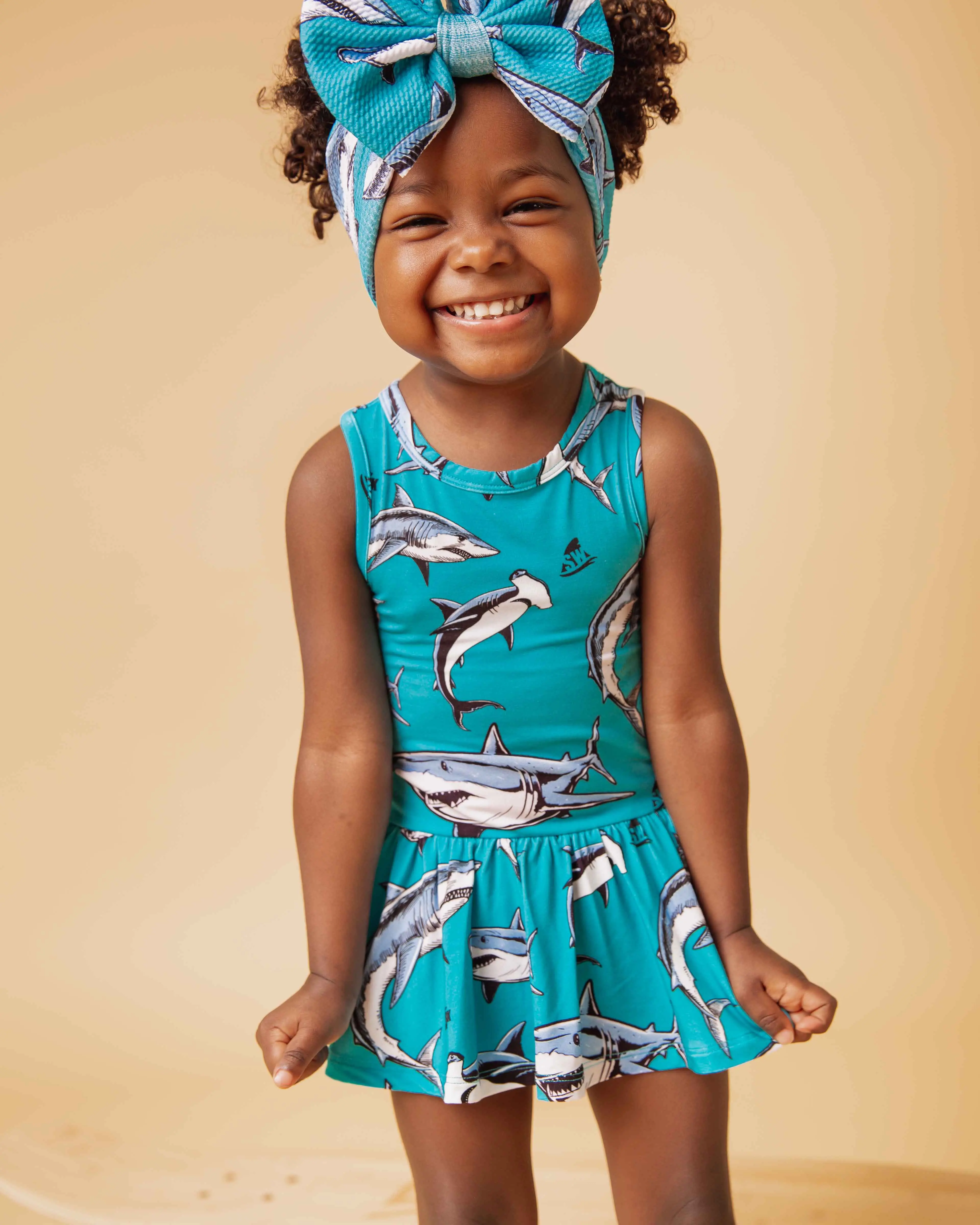 Shark Week Jaws & Effect Racer Back Ruffle Dress