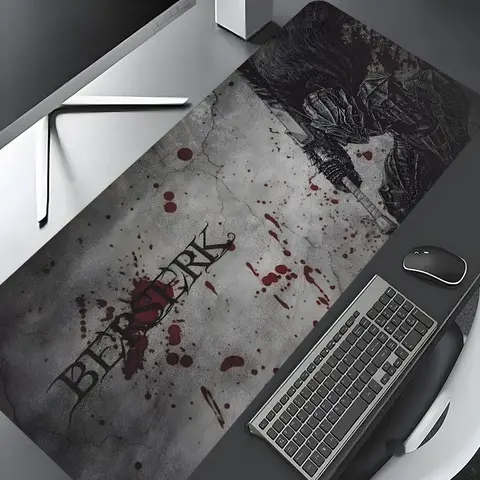 Berserk Themed Mouse Pad, Large Gaming Mouse Pad, Aesthetic Desktop Decoration Protective Pad, Non-slip Lock Edge Work Pad, Multi-size Mousepad, Computer Mouse Pad