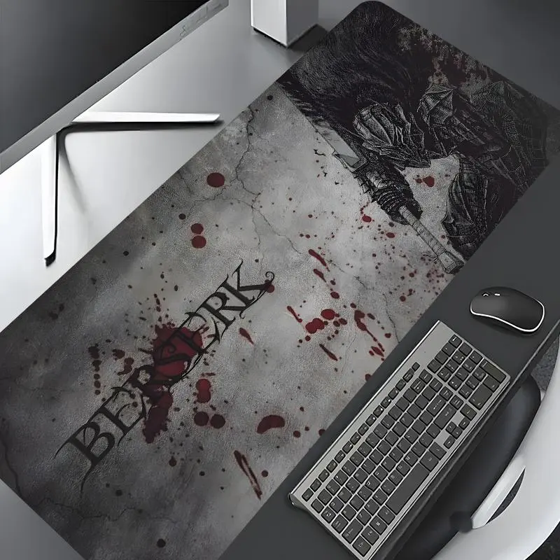 Berserk Themed Mouse Pad, Large Gaming Mouse Pad, Aesthetic Desktop Decoration Protective Pad, Desktop Accessory, Non-slip Lock Edge Work Pad, Multisize Mousepad