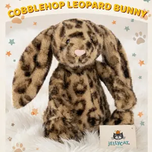 Jellycat Cobblehop Leopard Bunny Exclusive Plush Toy, Soft Bunny Doll, Birthday Gift for Her, Cute Stuffed Gift with Dust Bag, New With Tags