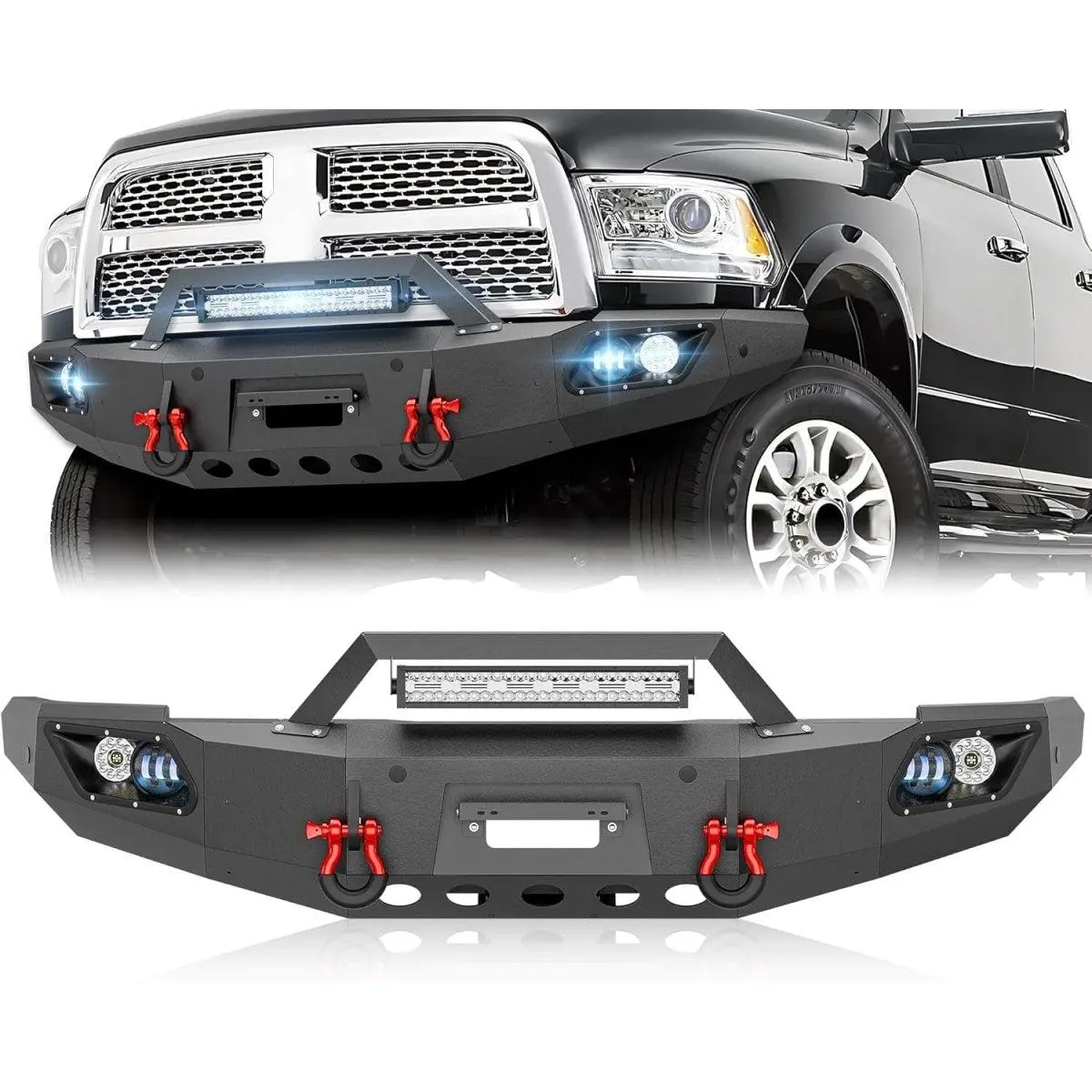 YZONA Front Bumper for 2010-2018 Dodge Ram 2500, 3500 - Automotive Exterior Accessory