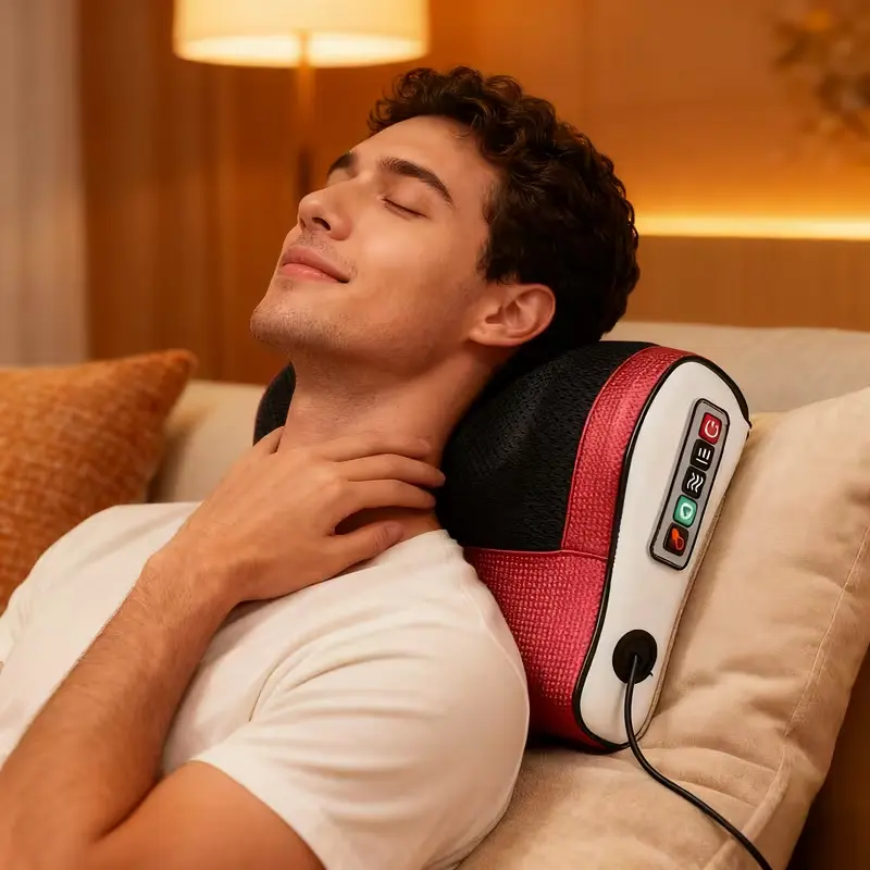 Cervical Massage Pillow, Multi-head Neck Kneading, 6-key Control Panel, Massagers Available In Many Parts Of Neck, Shoulders, Back And Legs, All Suitable for Sedentary Parties/babysitters/elderly People-the Best Gift for Parents, Friends And Lovers.