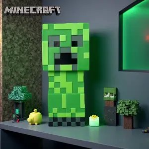 Minecraft Creeper Design Piggy Bank, Creative Large Capacity Money Bank, Desktop Storage Decorative Ornament for Home Living Room Bedroom