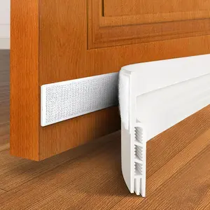 Door Draft Stopper 41 inch, Door Stoppers for Bottom of Door, Weather Stripping Door Seal,  Adhesive Under Door Draft Blocker for Interior & Exterior Doors, White
