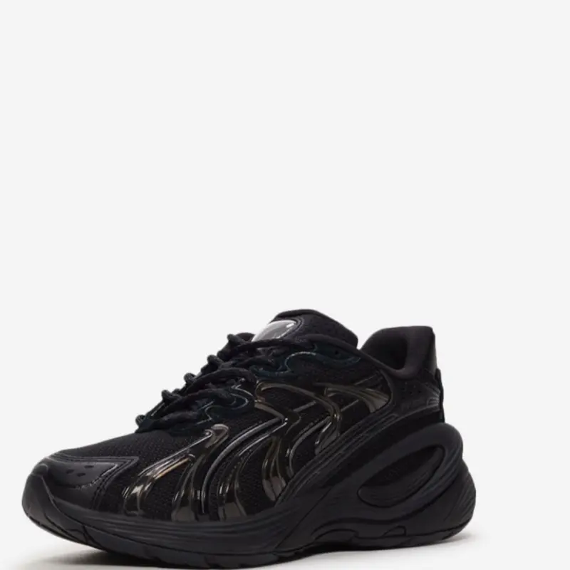 PUMA Mens Inverse Upgrade Lace Up Sneakers Shoes Casual Black No Heel Textile Upper Leather Overlays