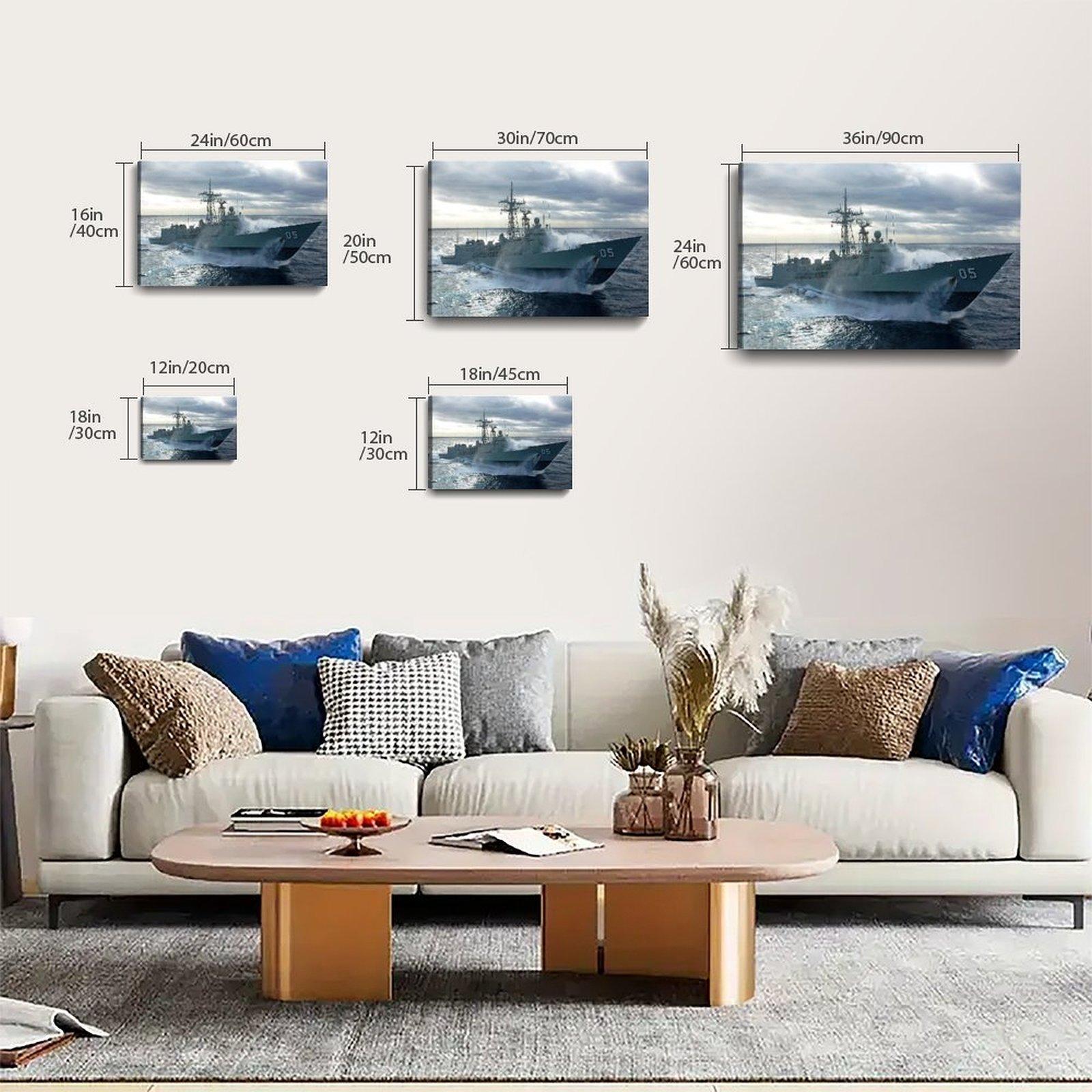 Military Battleship Poster HMAS Melbourne Launching Poster Decorative Painting Canvas Wall Art Picture Print Modern Family Bedroom Decor