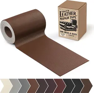 Leather Repair Patch, 3 x 60In Self Adhesive Leather Repair Tape Kit for Furniture, Couch, Sofa, Office, Car Seats, Car Interior, Vinyl Repair Kit (Brown)
