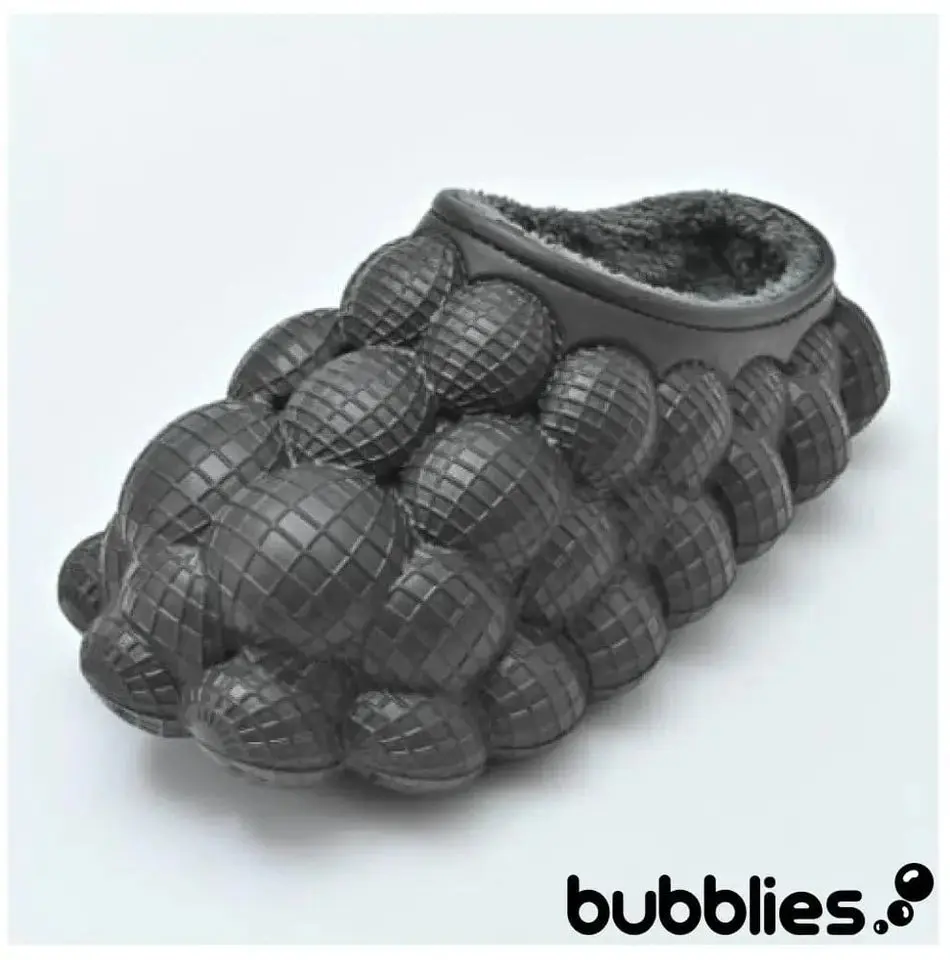Bubblies™ Bubble Shoes with Fur - Black