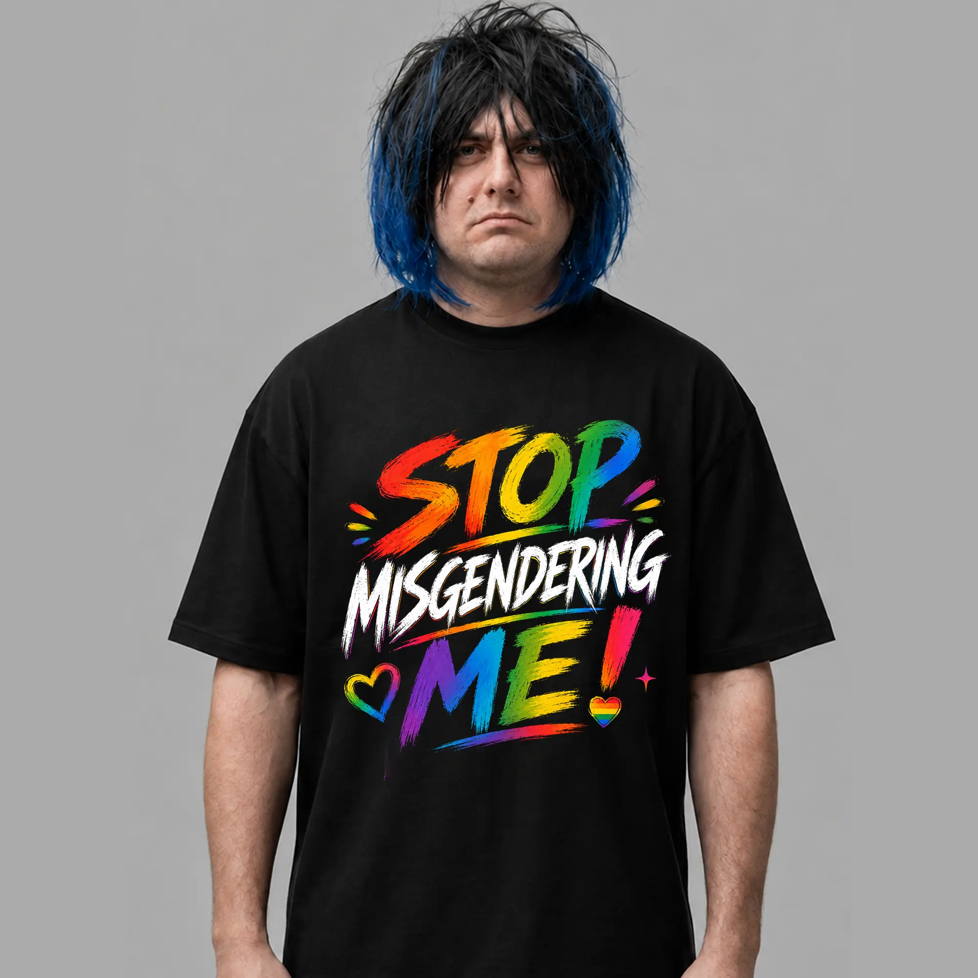 STOP MISGENDERING ME! Rainbow Pride Shirt, LGBTQ Support Graphic Tee, Funny LGBT Equality T-Shirt