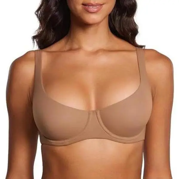 Pinstall 3pcs Women's Plus Size Underwire Balconette Bra Unlined Supportive No Padded Smooth Scoop Neck