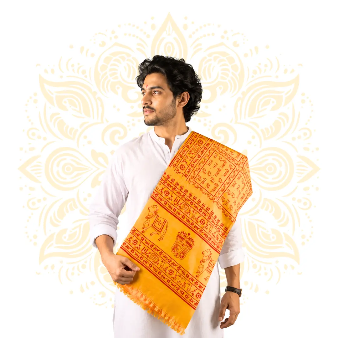 Printed Hare Krishna Cotton Chadar