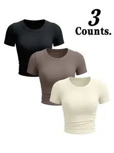 Women's High Elasticity Quick-Dry Sports Short Sleeve Top, Gym Training Essential, Outdoor Intense Workout Wear, Multiple Colors Available, Quick Drying Top