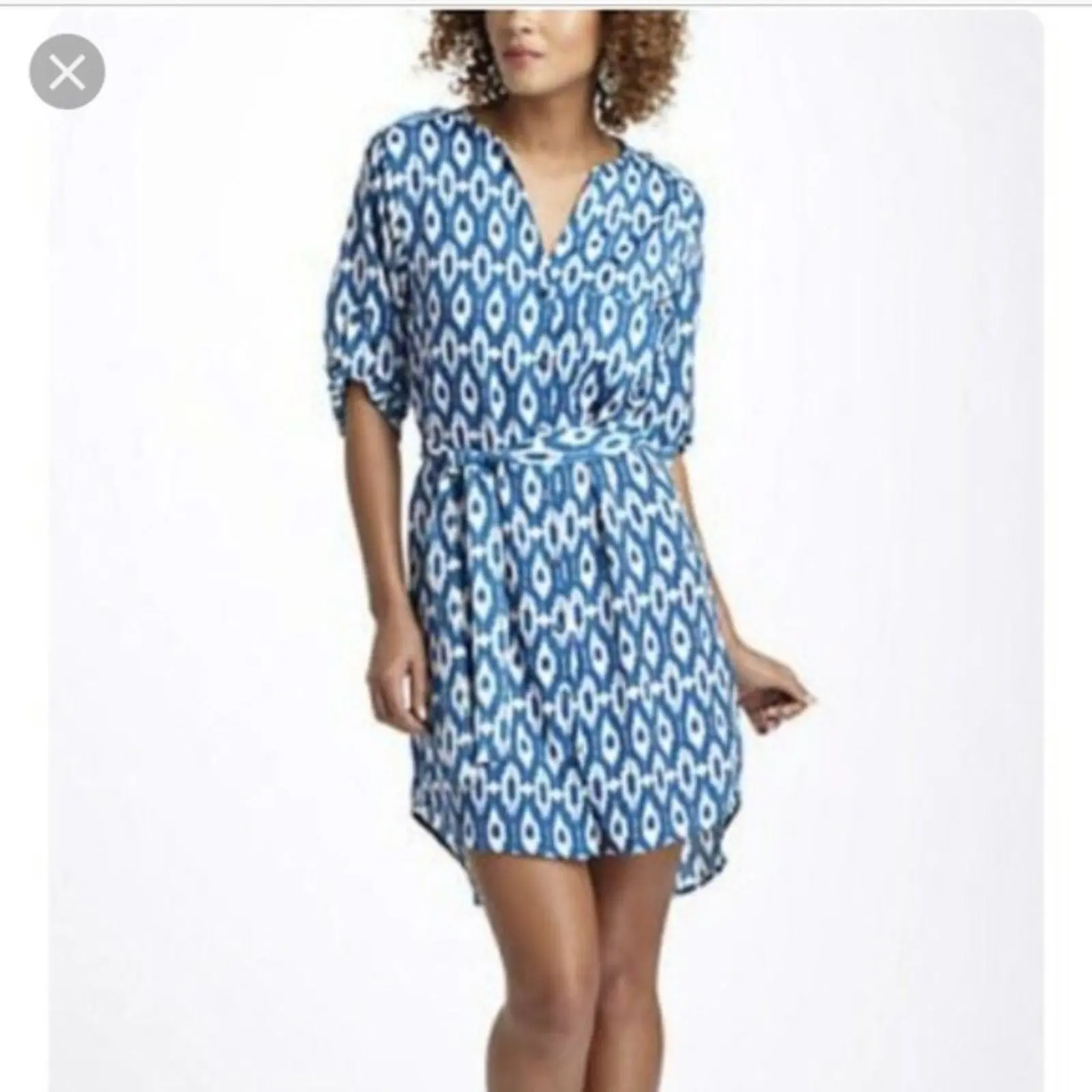 MAEVE Anthropologie Blue & White Aztec Print Shirt Dress, Size Small - TikTok Shop MAEVE Anthropologie Blue & White Aztec Print Shirt Dress, Size Small - TikTok Shop