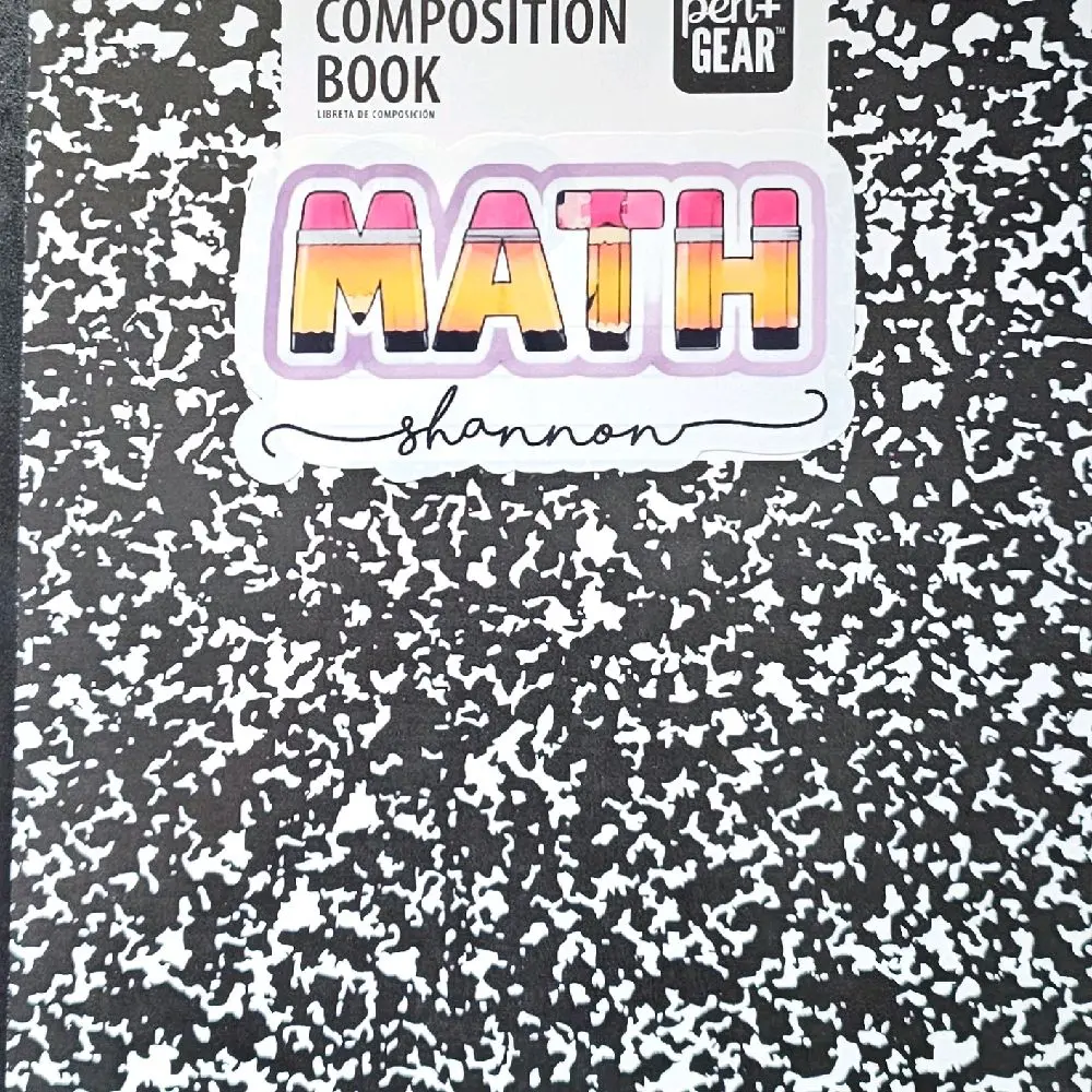 Personalized School Subject Labels | Custom Waterproof Vinyl Name Stickers for Notebooks, Binders & Folders