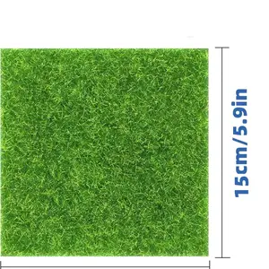 Interlocking Artificial Grass Tiles, Detachable Synthetic Lawn Mat, Pet-Friendly Outdoor Ground Cover, 15cm X 15cm, Easy Installation