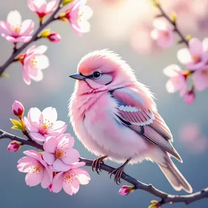 New Arrival DIY 5D Diamond Painting Kit, Sparrow on Peach Branch Theme, Full Drill Mosaic Craft, Diamond Art Tools, Home Wall Decor Gift