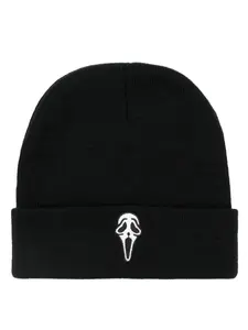 2025 Knitted Hat Ghost Head Embroidery Autumn/Winter Outdoor Sports Skiing Hat Daily Life Commuting Windproof Hat Street Creative Hip Hop Hat Leisure Skeleton Hat, Skull Beanie Hat, Casual Trendy Hat, Men and Women Same Style Knitting Beanie