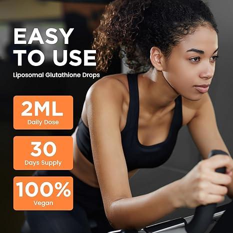 Liposomal Glutathione Supplement - 2000mg Glutathione Liquid Drops with Vitamin C, Curcumin & Trans-Resveratrol - Powerful Antioxidant for Immune, Skin Health, Aging Defense & Liver Detox - 2 Fl Oz