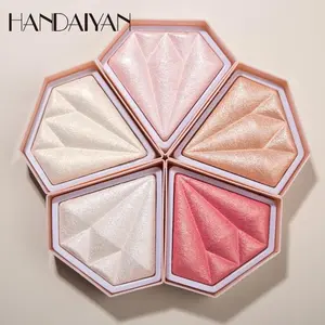 Handaiyan Face Highlighter Makeup - Diamond Sparkly Face Glitter Blush Pink Shimmer Highlighter Blusher Powder Makeup Cosmetics Facial Contour Corrector Shine, Highlighters Makeup Eyeshadow Palette Powder for Face Body Cheek Skin, inner corner Eye