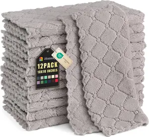 12 Pack Soft Microfiber Kitchen Towels Ultra Absorbent Dish Cloths Quick Dry Cleaning Towels for Home Kitchen Household Use - Set